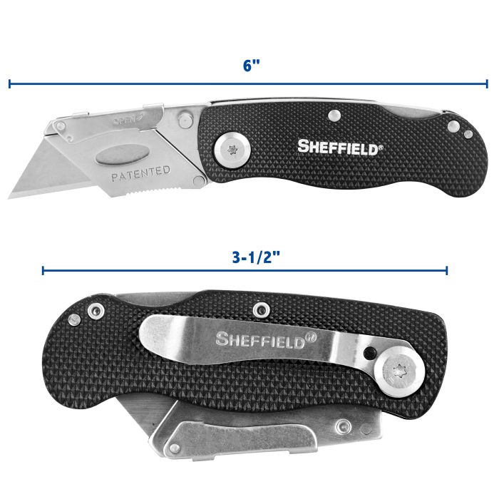 Sheffield 12113 Ultimate Lock Back Utility Knife, Box Cutter Knife, Safety  Cutters, Box Cutters Folding Design - Utility Knives 